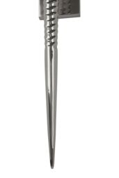 Orsina Wall Light with Tapered Screw Textured Base, High Gloss Nickel Finish Stainless Steel Frame in Black - thumbnail 3