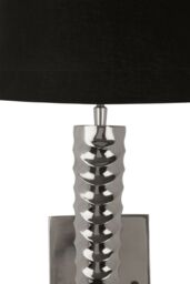 Orsina Wall Light with Tapered Screw Textured Base, High Gloss Nickel Finish Stainless Steel Frame in Black - thumbnail 4