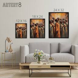 "Artery8 African Country Gospel Music Choir Framed Canvas Wall Art Print - Size: W12"" x H16""" - thumbnail 4