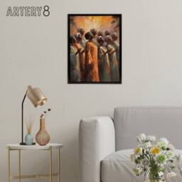 "Artery8 African Country Gospel Music Choir Framed Canvas Wall Art Print - Size: W12"" x H16""" - thumbnail 3
