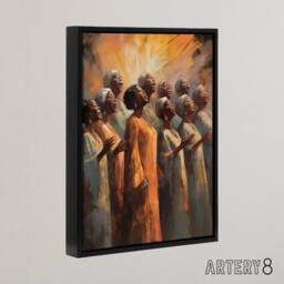 "Artery8 African Country Gospel Music Choir Framed Canvas Wall Art Print - Size: W12"" x H16""" - thumbnail 2