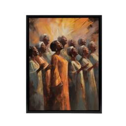 "Artery8 African Country Gospel Music Choir Framed Canvas Wall Art Print - Size: W12"" x H16""" - thumbnail 1
