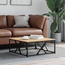 Berkfield Home Coffee Table Sonoma Oak 70x70x30 cm Engineered Wood in Brown - Size: 70 x 70 x 30 cm - thumbnail 1