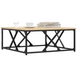 Berkfield Home Coffee Table Sonoma Oak 70x70x30 cm Engineered Wood in Brown - Size: 70 x 70 x 30 cm - thumbnail 3
