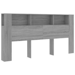 Berkfield Home Headboard Cabinet Grey Sonoma 200x18.5x104.5 cm - thumbnail 1