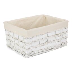 Red Hamper Wicker Set of 4 White Scandi Storage Basket With White Lining - thumbnail 5