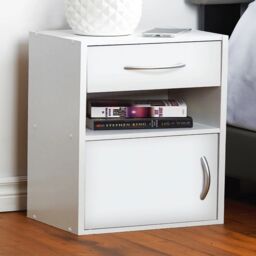 EONLION 2 Wooden Nightstands - Bedside Cabinet with Door Drawer in Light Oak - thumbnail 5