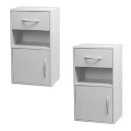 EONLION 2 Wooden Nightstands - Bedside Cabinet with Door Drawer in Light Oak - thumbnail 4