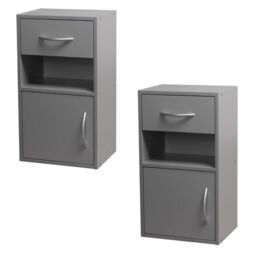 EONLION 2 Wooden Nightstands - Bedside Cabinet with Door Drawer in Light Oak - thumbnail 6