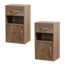 EONLION 2 Wooden Nightstands - Bedside Cabinet with Door Drawer in Light Oak