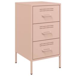 Berkfield Home Bedside Cabinet Pink 36x39x68 cm Steel - Size: 36 x 39 x 68 cm