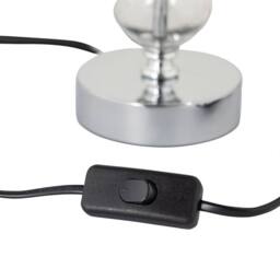 First Choice Lighting Chrome Two Ball Table Lamp with Natural Linen Shade in Silver - thumbnail 5