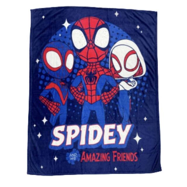 Marvel Avengers Spidey Ultra Soft Fleece Blanket 130 x 180cm Cosy Gaming Throw Blanket in Blue - Size: 120 cm x 150 cm - image 1