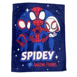 Marvel Avengers Spidey Ultra Soft Fleece Blanket 130 x 180cm Cosy Gaming Throw Blanket in Blue - Size: 120 cm x 150 cm