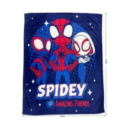 Marvel Avengers Spidey Ultra Soft Fleece Blanket 130 x 180cm Cosy Gaming Throw Blanket in Blue - Size: 120 cm x 150 cm - thumbnail 2