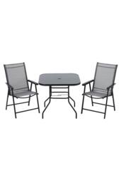 Living and Home 2-Seater Outdoor Garden Dining Bistro Set in Black - thumbnail 4