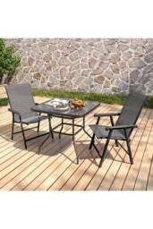 Living and Home 2-Seater Outdoor Garden Dining Bistro Set in Black - thumbnail 3