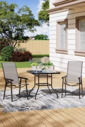 Living and Home 2-Seater Outdoor Garden Dining Bistro Set in Black