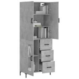 Berkfield Home Highboard Concrete Grey 69.5x34x180 cm Engineered Wood - thumbnail 3