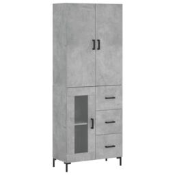 Berkfield Home Highboard Concrete Grey 69.5x34x180 cm Engineered Wood - thumbnail 2
