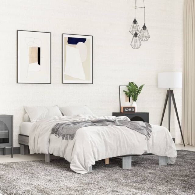 Berkfield Home Bed Frame without Mattress Grey Sonoma 140x200 cm - image 1