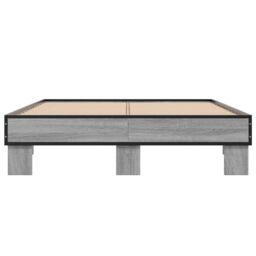 Berkfield Home Bed Frame without Mattress Grey Sonoma 140x200 cm - thumbnail 4
