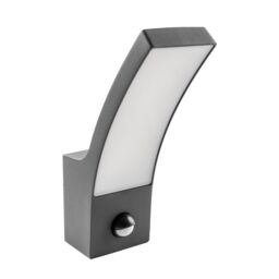 CGC Lighting 'Millie' Anthracite Dark Grey Curved Dark Grey LED Wall Light PIR Motion Sensor Diecast Aluminium Opal Diffuser 4000k IP54 - thumbnail 3
