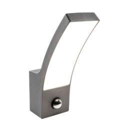 CGC Lighting 'Millie' Anthracite Dark Grey Curved Dark Grey LED Wall Light PIR Motion Sensor Diecast Aluminium Opal Diffuser 4000k IP54 - thumbnail 2