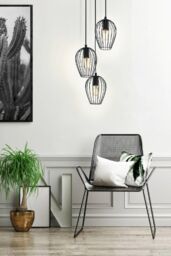 Eglo Newtown Metal 3-Light Ceiling Fitting in Black - thumbnail 3