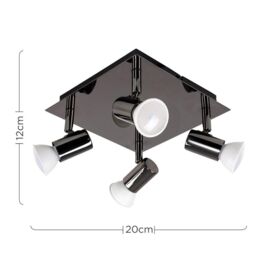 ValueLights Spotlight 4 Way Black Ceiling Bar Spotlight - thumbnail 6