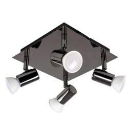 ValueLights Spotlight 4 Way Black Ceiling Bar Spotlight - thumbnail 1