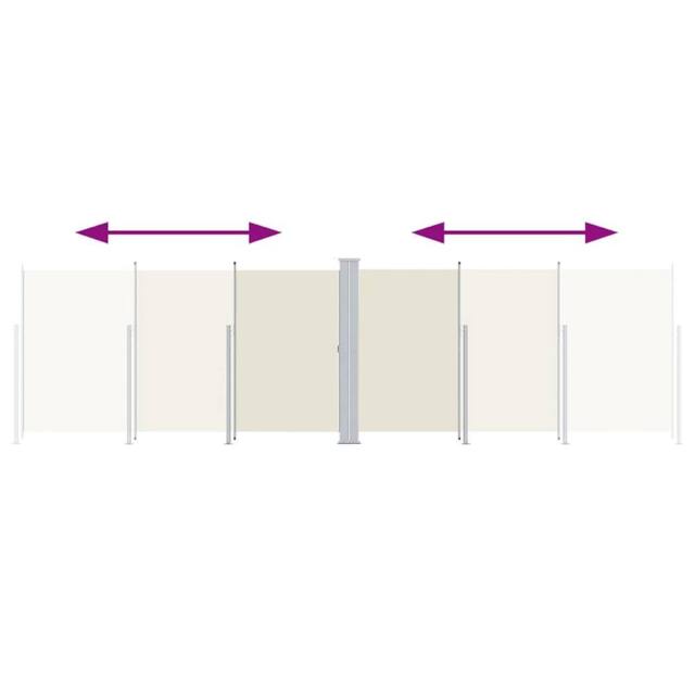 Berkfield Home Retractable Side Awning Cream 200x600 cm in Beige - image 1