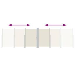 Berkfield Home Retractable Side Awning Cream 200x600 cm in Beige