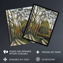 Artery8 The Banks of the Bievre Rousseau Vintage Framed Wall Art Print in Green - Size: A4 - thumbnail 2