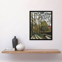 Artery8 The Banks of the Bievre Rousseau Vintage Framed Wall Art Print in Green - Size: A4 - thumbnail 4