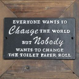 Gifts Direct 2 U Metal Wall Sign Change The World in Black - thumbnail 2