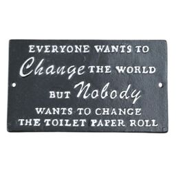 Gifts Direct 2 U Metal Wall Sign Change The World in Black