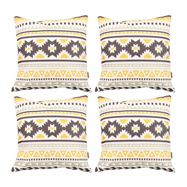 icon Indoor & Outdoor Waterproof Cushion Set of 4 Terracotta Waterproof Cushion in Yellow - Size: 43 cm x 43 cm - image 1