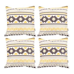 icon Indoor & Outdoor Waterproof Cushion Set of 4 Terracotta Waterproof Cushion in Yellow - Size: 43 cm x 43 cm - thumbnail 1