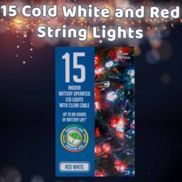 VFM e-Store Christmas Cold White & Red String Lights 15 Bulbs 1.4m 30cm Lead X 1 - thumbnail 3