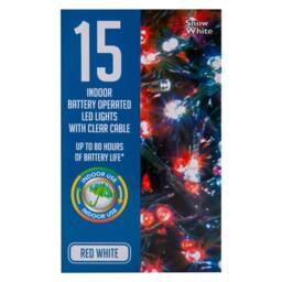 VFM e-Store Christmas Cold White & Red String Lights 15 Bulbs 1.4m 30cm Lead X 1 - thumbnail 1