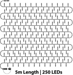 Xmas Haus Cluster Lights Black Rubber IP65 5m/250 LED Copper Gold - thumbnail 2