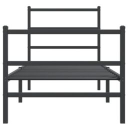 Berkfield Home Metal Bed Frame without Mattress with Footboard¬†Black 75x190cm in Black - Size: 75x190 cm - thumbnail 5