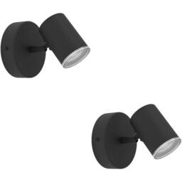 Loops 2 PACK Sleek Black GU10 Ceiling Spotlight for Modern Bathroom Lighting