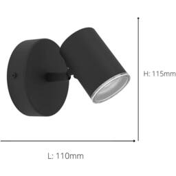 Loops 2 PACK Sleek Black GU10 Ceiling Spotlight for Modern Bathroom Lighting - thumbnail 4