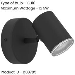 Loops 2 PACK Sleek Black GU10 Ceiling Spotlight for Modern Bathroom Lighting - thumbnail 2