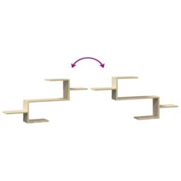Berkfield Home Wall Shelf Sonoma Oak 104x15x49 cm Engineered Wood in Light Brown - Size: 104 x 15 x 49 cm - thumbnail 7