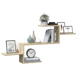 Berkfield Home Wall Shelf Sonoma Oak 104x15x49 cm Engineered Wood in Light Brown - Size: 104 x 15 x 49 cm - thumbnail 1