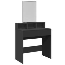 Berkfield Home Dressing Table with Mirror Black 80x41x144.5 cm