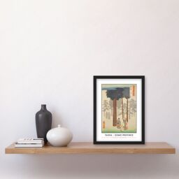 Artery8 Taisha, Depiction of Hotohoto Izumo Province Utagawa Hiroshige Japan Woodblock Classic Collection Artwork Framed Wall Art Print A4 in Black - thumbnail 2